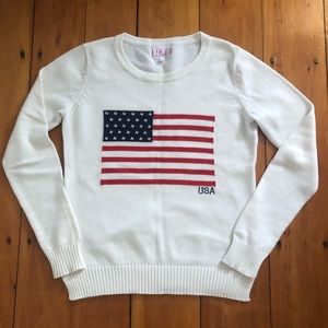 Pink Pineapple American Flag Sweater